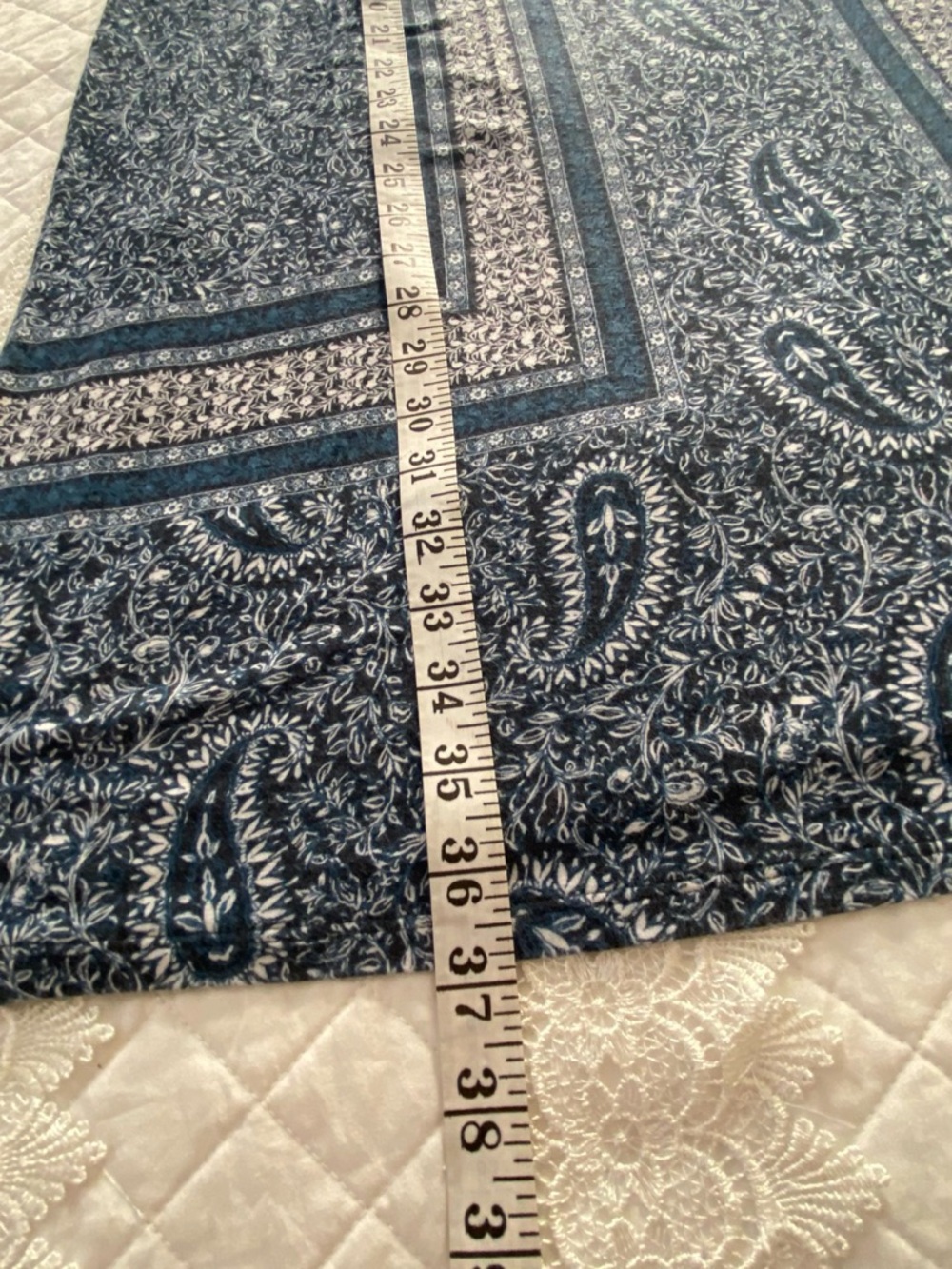 J. Jill Navy and White Paisley Midi Shift Dress Size LP - Picture 12 of 12